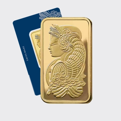 شمش طلا 1 اونسی سوئیس24 عیار پمپ PAMP